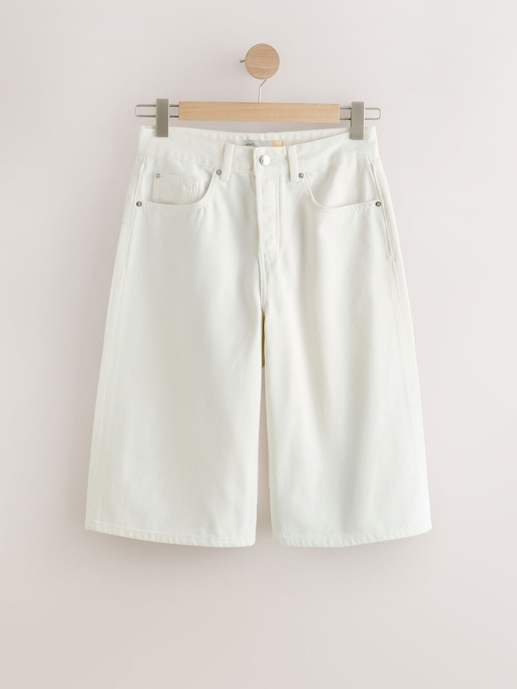 Blanco - Bermudas denim tipo jorts - Imagen 1 de 4