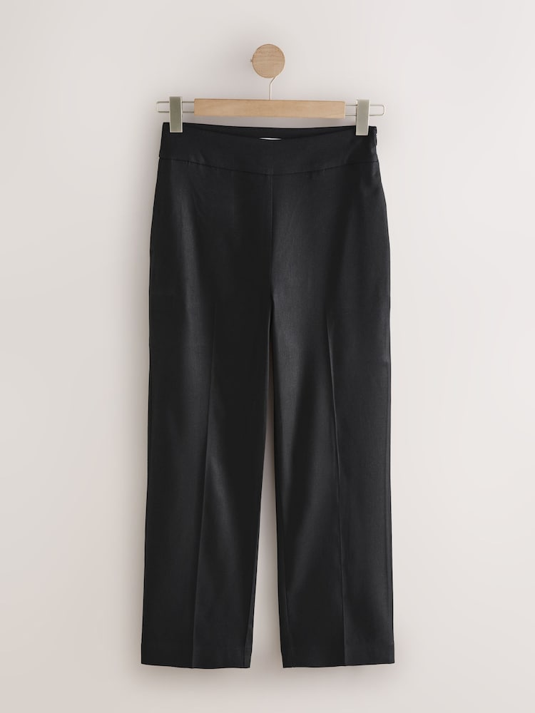 Black Cropped Slim Tailored Trousers with Linen - Image 7 of 7 Black Cropped Slim Tailored Trousers with Linen - Image 7 of 7