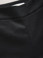 Black Cropped Slim Tailored Trousers with Linen - Image 9 of 9