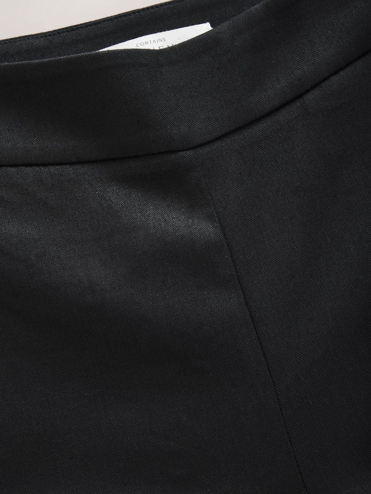 Black Cropped Slim Tailored Trousers with Linen - Image 9 of 9
