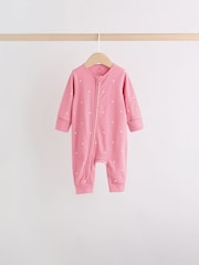 Pink Cherry Print Two Way Zip Baby Sleepsuits 4 Pack (0-3yrs) - Image 3 of 14