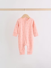 Pink Cherry Print Two Way Zip Baby Sleepsuits 4 Pack (0-3yrs) - Image 6 of 14
