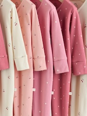 Pink Cherry Print Baby Sleepsuit 7 Pack (0mths-3yrs) - Image 11 of 16