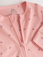 Pink Cherry Print Baby Sleepsuit 7 Pack (0mths-3yrs) - Image 13 of 16