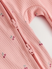 Pink Cherry Print Baby Sleepsuit 7 Pack (0mths-3yrs) - Image 15 of 16