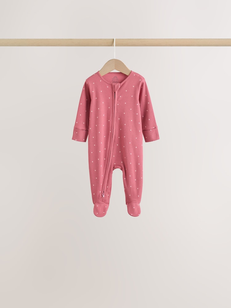 Pink Cherry Print Baby Sleepsuit 7 Pack (0mths-3yrs) - Image 2 of 16 Pink Cherry Print Baby Sleepsuit 7 Pack (0mths-3yrs) - Image 2 of 16