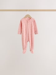 Pink Cherry Print Baby Sleepsuit 7 Pack (0mths-3yrs) - Image 4 of 16