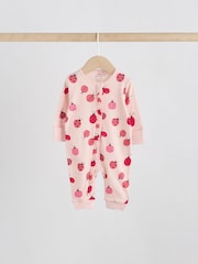 Red Ladybird Two Way Zip Baby Sleepsuit 3 Pack (0mths-3yrs) - Image 3 of 11