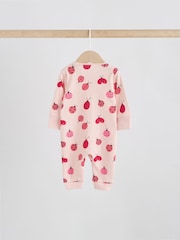 Red Ladybird Two Way Zip Baby Sleepsuit 3 Pack (0mths-3yrs) - Image 4 of 11