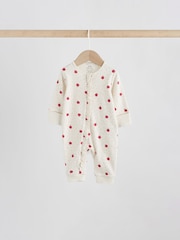 Red Ladybird Two Way Zip Baby Sleepsuit 3 Pack (0mths-3yrs) - Image 6 of 11