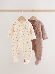 Smeđa Цvetni Цvetni - Prošiveni omotač za spavanje za bebe 2 paket - Slika 1 od 15