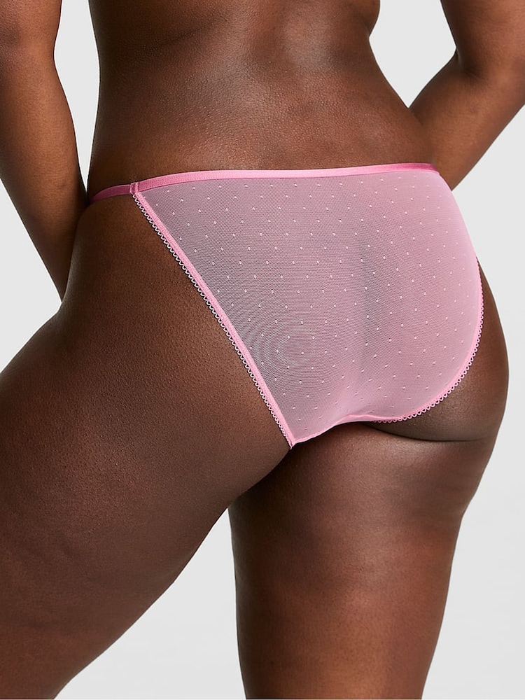 Victoria's Secret Pink Cashmere Rose Pink String Bikini Daisy Embroidery Knickers - Image 2 of 3