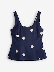 Laura Ashley Polka Dot Co-ord Linen Blend Cami - Bild 6 von 8