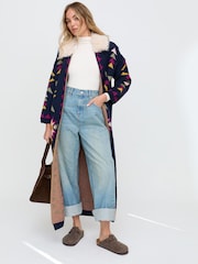 Raffya Blue Cathy Jacquard Long Line Cardigan - Image 2 of 5