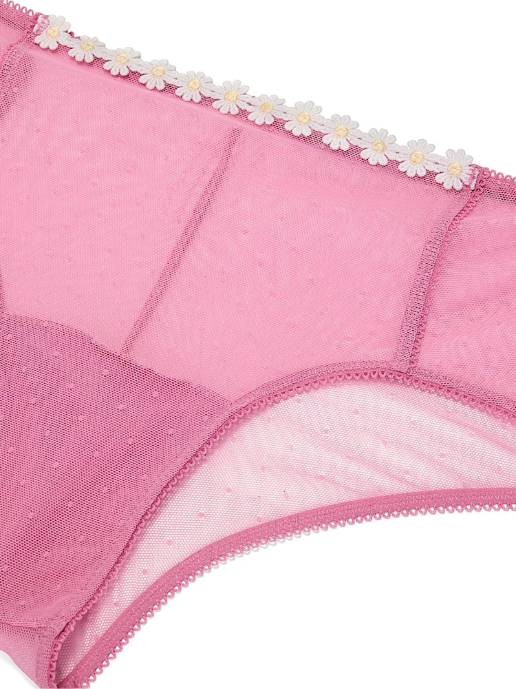 Victoria's Secret Pink Cashmere Rose Pink Cheeky Daisy Embroidery Knickers - Image 3 of 3