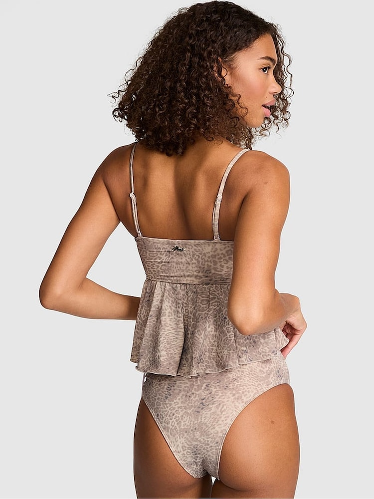 Victoria's Secret Pink Brown Leopard Haze Tankini Bikini Top - Image 2 of 2 Victoria's Secret Pink Brown Leopard Haze Tankini Bikini Top - Image 2 of 2