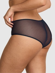 Victoria's Secret Pink Noir Navy Blue Cheeky Daisy Embroidery Knickers - Image 2 of 3