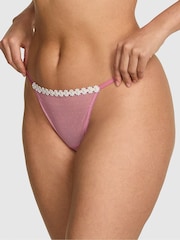 Victoria's Secret Pink Cashmere Rose Pink G-String Daisy Embroidery Knickers - Image 2 of 4