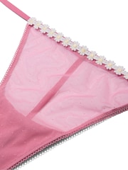 Victoria's Secret Pink Cashmere Rose Pink G-String Daisy Embroidery Knickers - Image 4 of 4