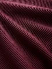 Burgundy Red Diagonal Texture Jersey Shacket - Image 10 of 10
