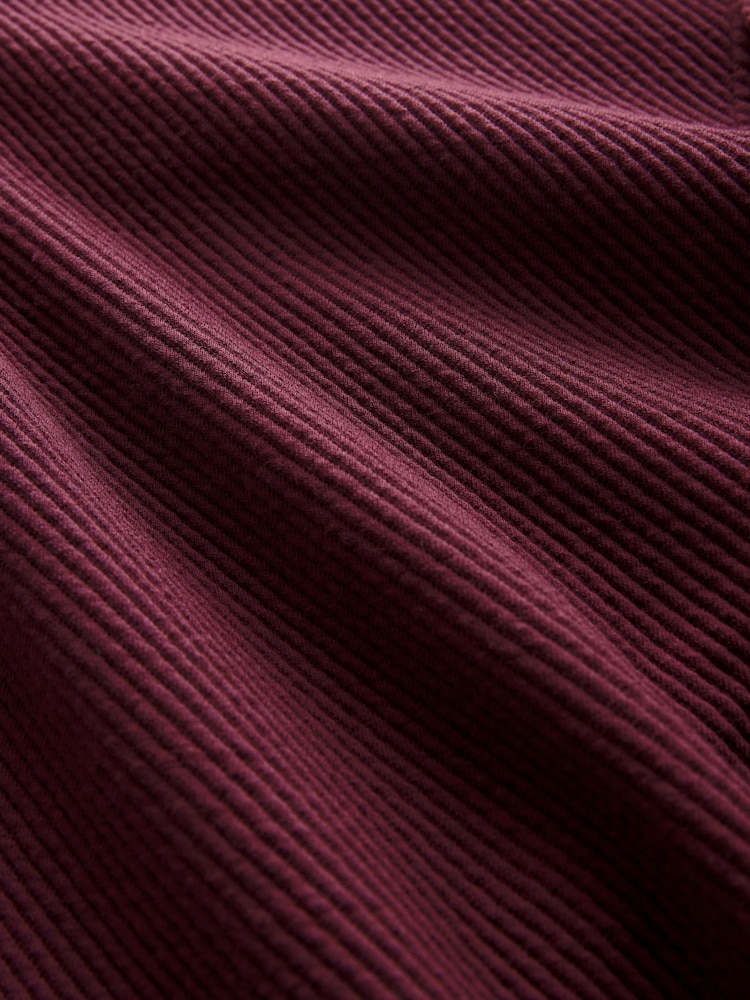 Burgundy Red Diagonal Texture Jersey Shacket - Image 10 of 10