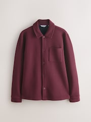 Burgundy Red Diagonal Texture Jersey Shacket - Image 6 of 10