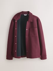 Burgundy Red Diagonal Texture Jersey Shacket - Image 7 of 10