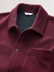 Burgundy Red Diagonal Texture Jersey Shacket - Image 8 of 10