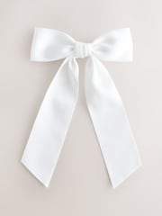 White Bow Hair Clip - Image 1 of 4