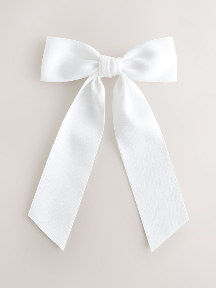 White Bow Hair Clip - Image 1 of 4 White Bow Hair Clip - Image 1 of 4