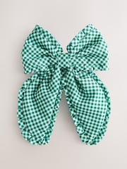 Vert - Gingham Bow Hair Clip - Image 1 de 4