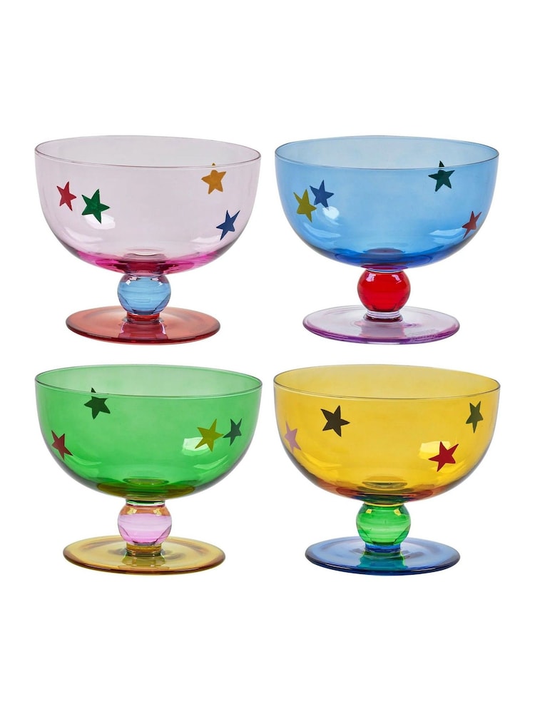 Eleanor Bowmer Set of 4 Multi Footed Glass Dessert Bowls - Image 3 of 3 Eleanor Bowmer Set of 4 Multi Footed Glass Dessert Bowls - Image 3 of 3
