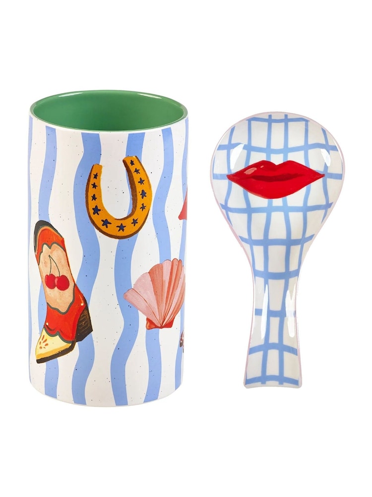 Eleanor Bowmer Multi Electric Coast Utensil Holder And Spoon Rest - Image 1 of 5 Eleanor Bowmer Multi Electric Coast Utensil Holder And Spoon Rest - Image 1 of 5