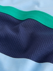 Blue/Navy Textured Colourblock Short Sleeve T-Shirt (3-16yrs) - Image 3 of 4