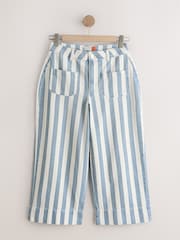 藍色/白色條紋 - Lightweight Denim Patch Pocket Cropped Jeans - 圖片 6/8