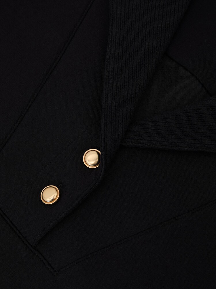 Reiss Black Bella Premium Interlock Collar Sweatshirt - Image 6 of 6 Reiss Black Bella Premium Interlock Collar Sweatshirt - Image 6 of 6