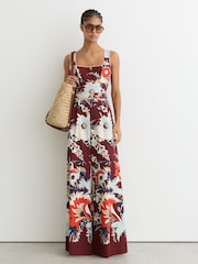 لباس قطعة واحدة قطن برِجل واسعة مطبوع Leighton من Reiss - صورة 1 من 6