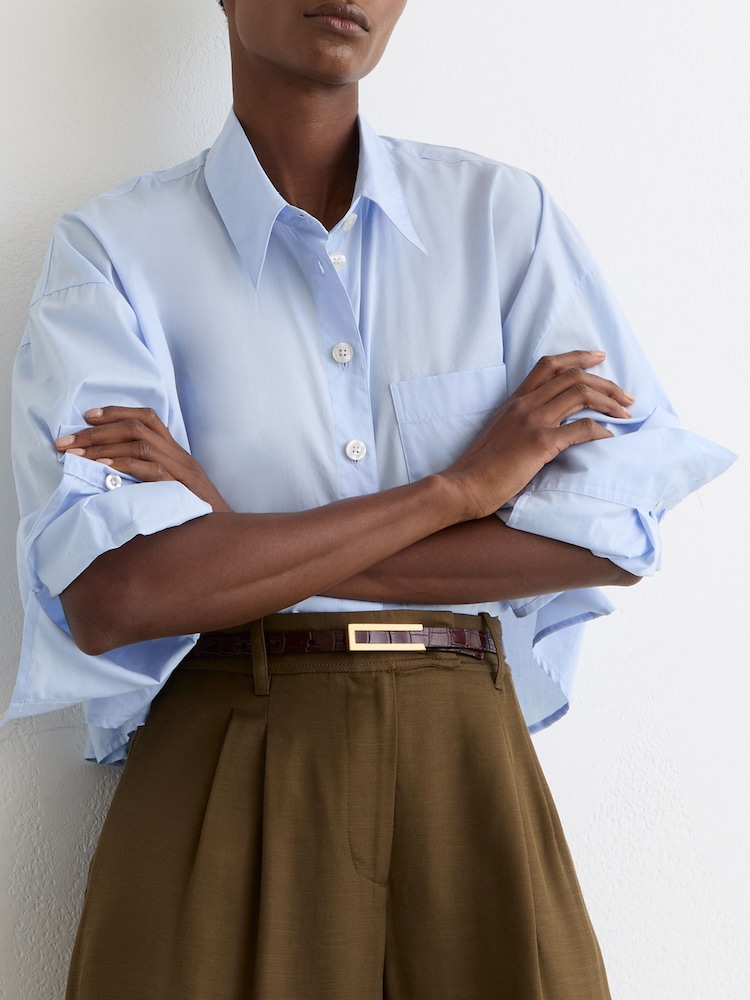 Reiss Burgundy Bronya Leather Crocodile-Effect Belt - Image 1 of 4 Reiss Burgundy Bronya Leather Crocodile-Effect Belt - Image 1 of 4