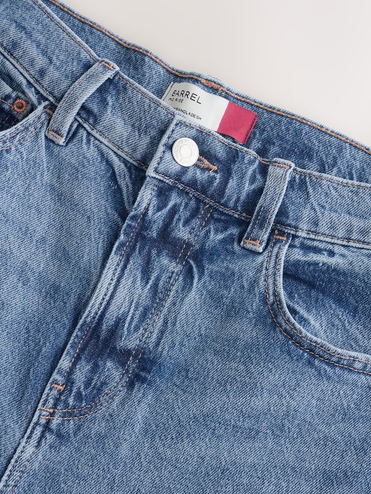 Mid Blue Barrel Leg Jeans - Image 4 of 4