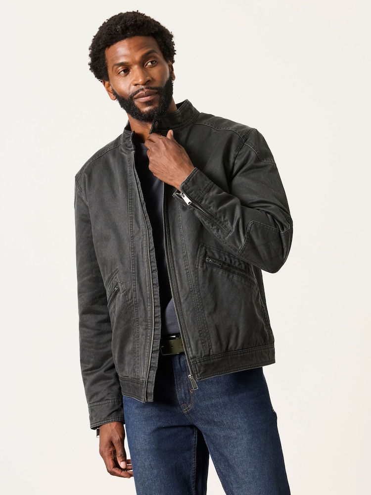 FatFace Hamble Charcoal Grey Bomber Jacket - Image 1 of 7