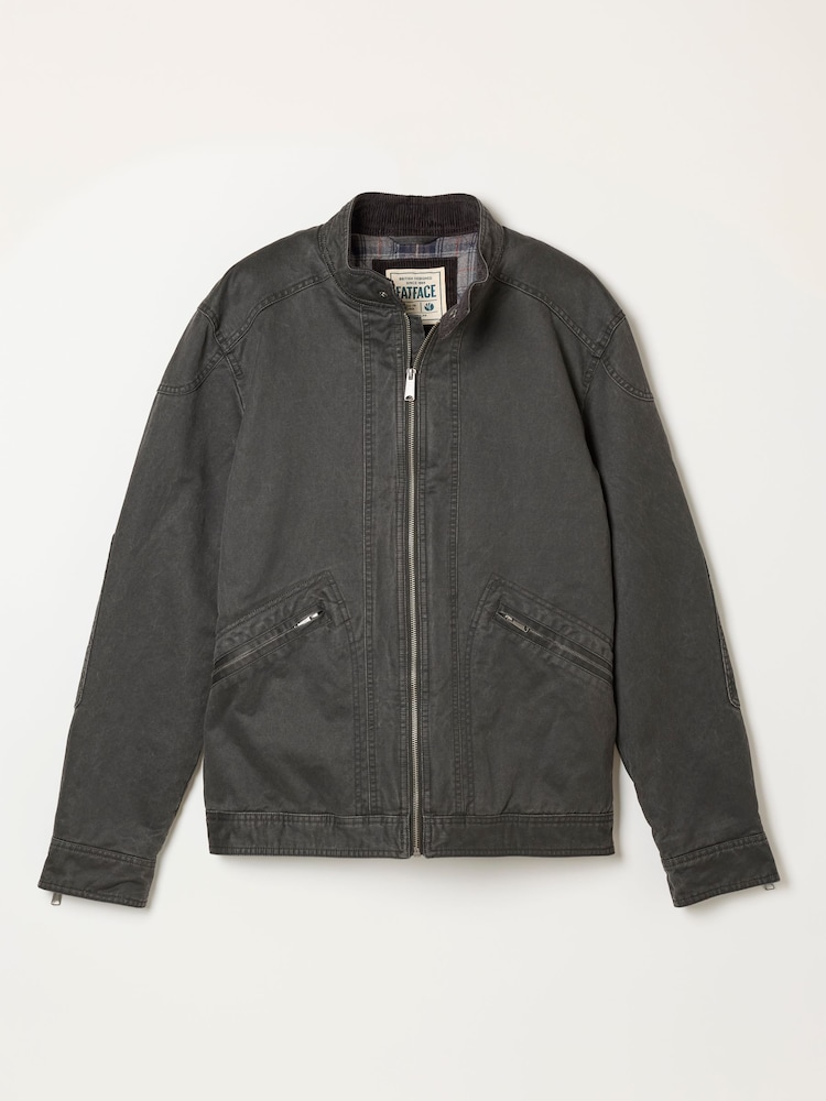 FatFace Hamble Charcoal Grey Bomber Jacket - Image 7 of 7