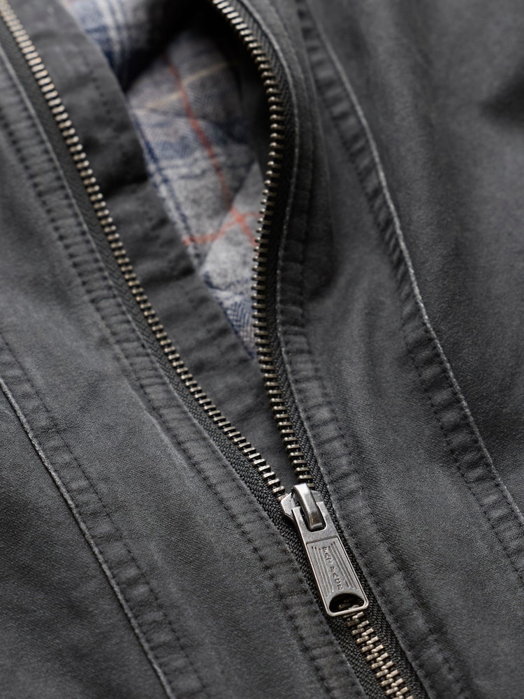 FatFace Hamble Charcoal Grey Bomber Jacket - Image 8 of 8 FatFace Hamble Charcoal Grey Bomber Jacket - Image 8 of 8