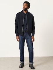 FatFace Navy Wool Mix Bomber Jacket - Image 4 of 6