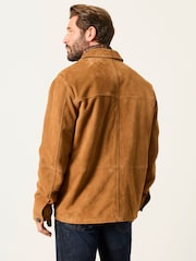 FatFace Light Brown 100% Suede Worker Jacket - Image 2 of 6