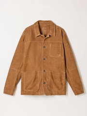 FatFace Light Brown 100% Suede Worker Jacket - Image 6 of 6