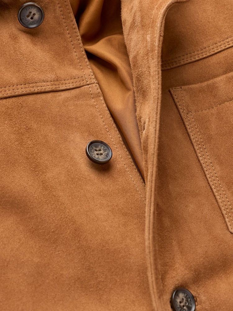 FatFace Light Brown 100% Suede Worker Jacket - Image 7 of 7 FatFace Light Brown 100% Suede Worker Jacket - Image 7 of 7