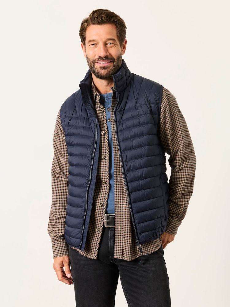 FatFace Dartmouth Navy Lightweight Quilted Gilet - Image 1 of 5