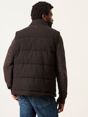 FatFace Brown Tarn Herringbone Wool Mix Gilet - Image 2 of 6