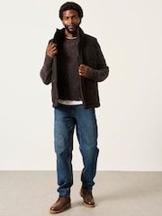 FatFace Brown Tarn Herringbone Wool Mix Gilet - Image 4 of 6