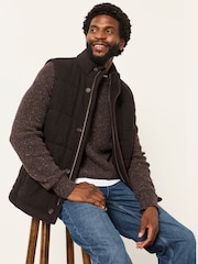 FatFace Brown Tarn Herringbone Wool Mix Gilet - Image 5 of 6